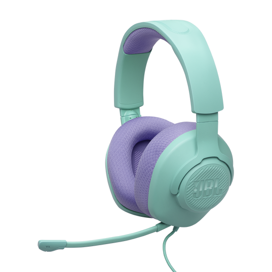 JBL Quantum 100M2 - Cyan - Wired over-ear gaming headset with detachable mic and mute option - Detailshot 3